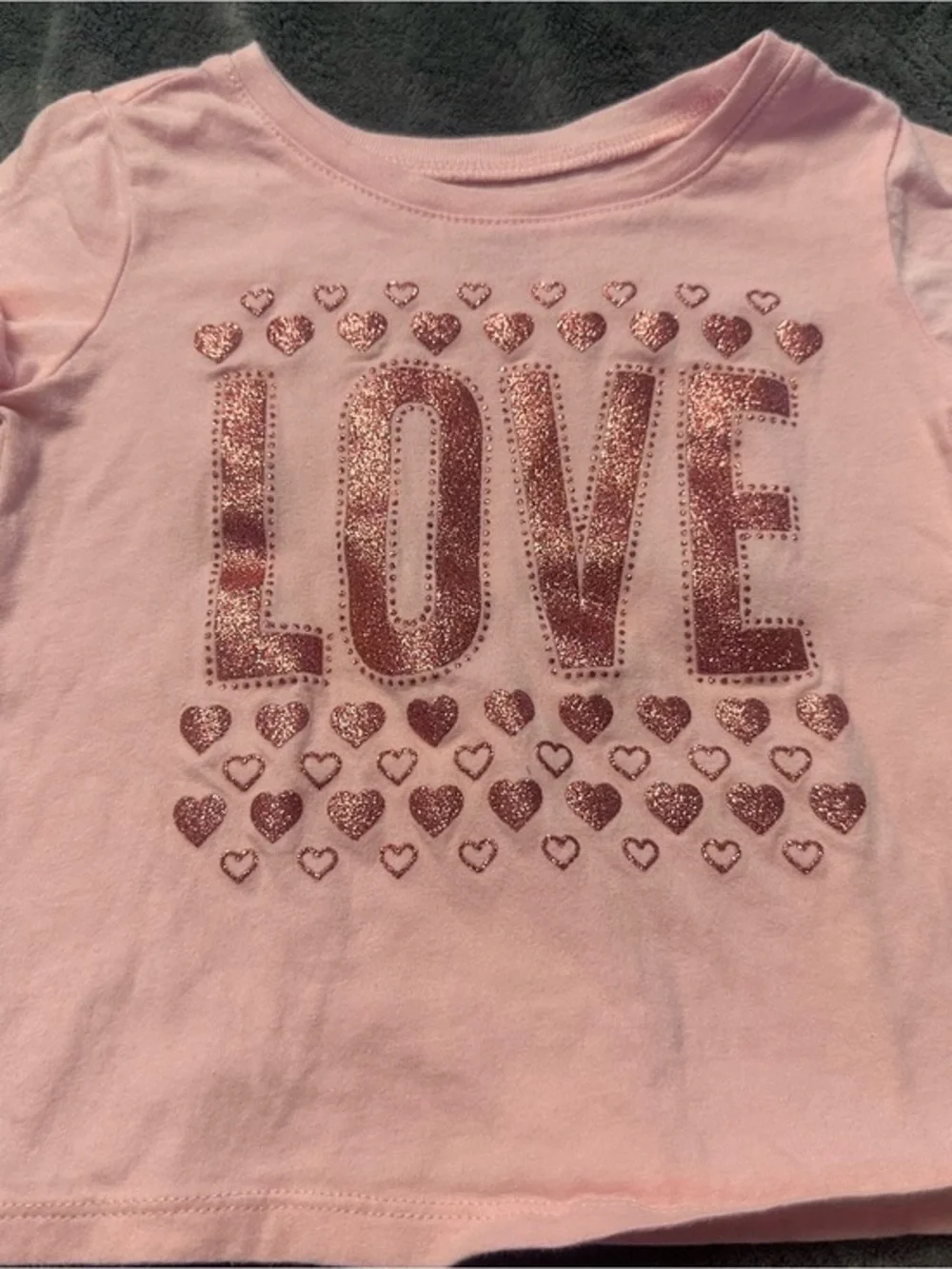 The Children’s Place Pink Glitter LOVE Tee 18-24M